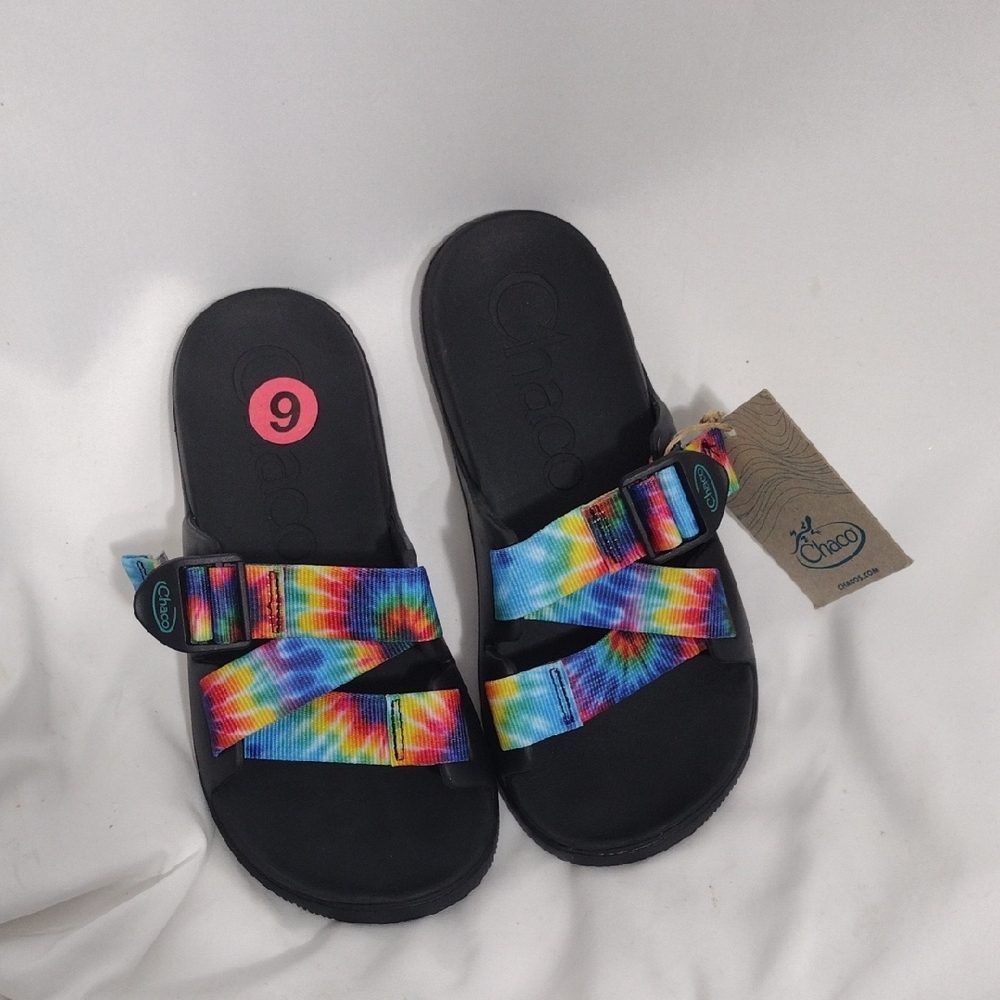 NWT Chaco Women's Chillos Slide Dark Tie Dye Size 6